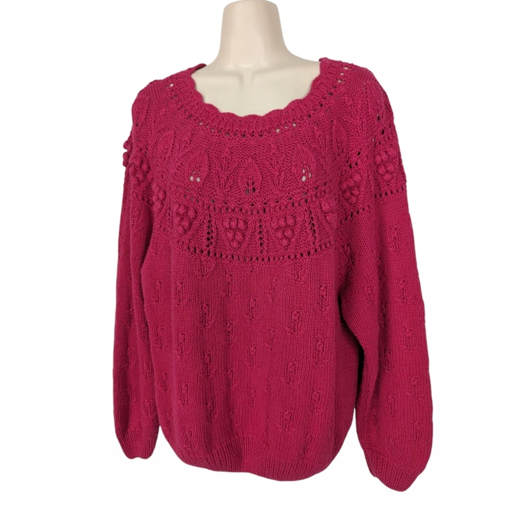 VINTAGE Cape Isle Knitters OOAK Hand Knit Sweater Sz L